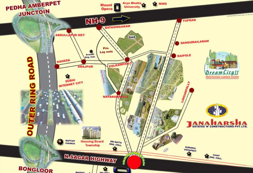 Janaharsha Dream City Ibrahimpatnam plot view 2